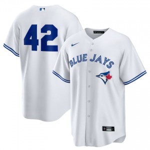 Jackie Robinson Day #42 Toronto Blue Jays Baseball Jersey | Fresh Men White Embroidery Edition 96942702