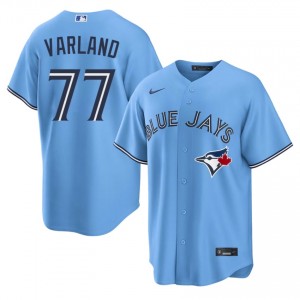 Iconic Louis Varland #77 Blue Baseball Embroidery Jersey | Jays Men Collection Edition 79907682