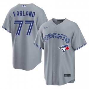 Louis Varland #77 TOR Baseball Jersey | Fresh Men Gray Embroidery Edition 48082489