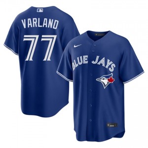 Men Louis Varland #77 Royal Stitched Jersey | Toronto Blue Jays Authentic Baseball Gear 54858607