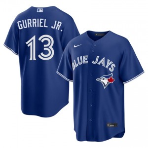 Men Lourdes Gurriel Jr. #13 Royal Stitched Jersey | Jays Authentic Baseball Gear 52830272