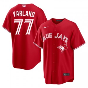 #77 Louis Varland Officially Licensed Men Baseball Jersey | Blue Jays Red Fan Gear 93499666