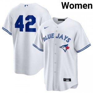 White Jackie Robinson Day #42 TOR Baseball Stitched Jersey | Original Women Fit 96968811