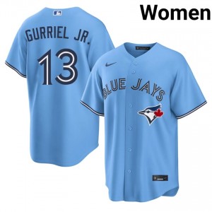 Exclusive Lourdes Gurriel Jr. #13 Blue Baseball Embroidery Jersey | Jays Women Collection Edition 10957249