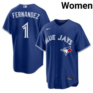 Women Tony Fernandez #1 Royal Stitched Jersey | Blue Jays Pro-Grade Baseball Gear 45172482