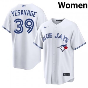 White Trey Yesavage #39 Blue Jays Baseball Stitched Jersey | MLB Women Fit 82761112