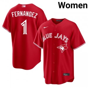 #1 Tony Fernandez Gameday Women Baseball Jersey | TOR Red Fan Gear 18932211
