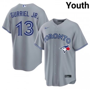 Lourdes Gurriel Jr. #13 TOR Blue Jays Baseball Jersey | Classic Youth Gray Embroidery Edition 11182255