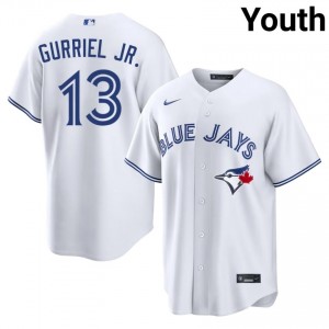 White Lourdes Gurriel Jr. #13 Blue Jays Baseball Stitched Jersey | Durable Youth Fit 73449452