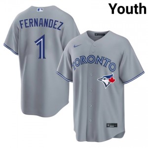 Tony Fernandez #1 Toronto Blue Jays Baseball Jersey | Classic Youth Gray Embroidery Edition 75280909