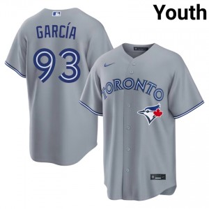 Professional Yimi Garcia #93 Gray Baseball Embroidery Jersey | Toronto Blue Jays Youth Collection Edition 16899391