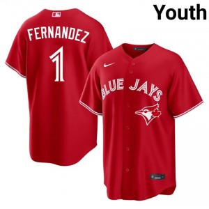 #1 Tony Fernandez Genuine Youth Baseball Jersey | TOR Blue Jays Red Fan Gear 95386207