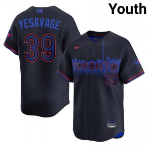 Blue Jays Trey Yesavage #39 Navy Youth City Connect Jersey | Stitch Licensed Baseball Uniform 37293207