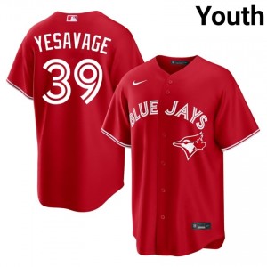 #39 Trey Yesavage Genuine Youth Baseball Jersey | Toronto Blue Jays Red Fan Gear 32220906